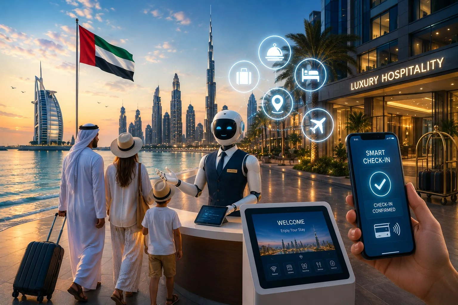 Luxury hospitality with smart check in for comfort